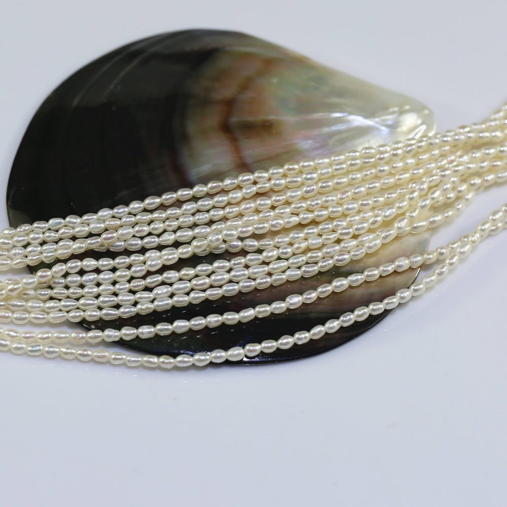 Natural pearl strand 2-3mm Tiny Small Size Rice Seed Shape pearl strand5